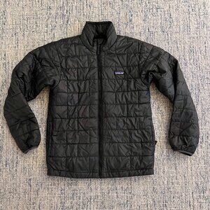 Excellent Patagonia Nano Puff Black Jacket Coat Kid's Youth Size XL 14
